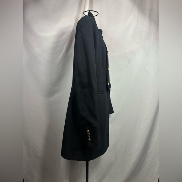zara navy blue double breasted military jacket size L - Picture 7 of 11